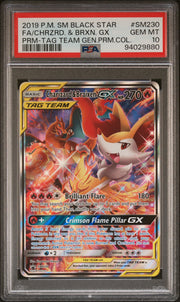 2019 Pokemon Sun and Moon Tag Team Generations Premium Collection Braixen/Charizard Gx #SM230 PSA 10