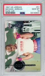 Graded 1997 Upper Deck UD Michael Jordan #51 Rare Air Basketball Card PSA 10 Gem Mint