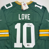 Autographed/Signed Jordan Love Green Bay Packers Green Nike Authentic Football Jersey Beckett BAS COA