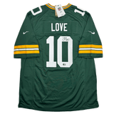 Autographed/Signed Jordan Love Green Bay Packers Green Nike Authentic Football Jersey Beckett BAS COA
