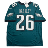 Autographed/Signed Saquon Barkley Philadelphia Eagles Green Authentic Nike Football Jersey Beckett BAS COA
