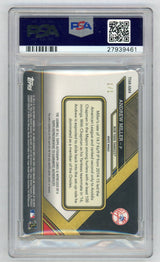 2016 Topps Triple Threads Autograph Relic White Whale Print Plate Yellow Andrew Miller #AM4 /1 1/1 PSA 10