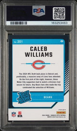Graded 2024 Panini Donruss Optic Caleb Williams #201 One Hundred Emoji Rookie RC Football Card PSA 8 NM-MT