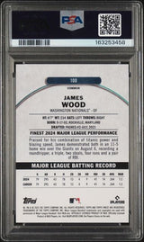 Graded 2025 Topps Finest James Wood #100 Gold Refractor /50 Rookie RC Baseball Card PSA 10 Gem Mint