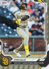 2026 Topps Now Ethan Salas #672 Foilfractor 1/1 Triple for 1st Career Hit Makes Padres History San Diego Padres Rookie RC Baseball Card