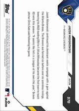 2026 Topps Now Jacob Misiorowski #578 Black Foil /10 Twirls 6 Scoreless IP as Brewers are 1st to 80 Wins Milwaukee Brewers Rookie RC Baseball Card