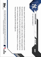 2026 Topps Now Spencer Jones #580 Red Foil /5 HR in Back to Back Games Extends Win Streak to 5 New York Yankees Rookie RC Baseball Card