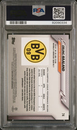 2019 Topps Chrome Sapphire UEFA Champions League Erling Haaland #74 PSA 9