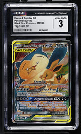Pokémon Black Star Promos Eevee & Snorlax GX #SM169 CGC 3