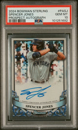 2024 Bowman Sterling Prospect Autograph Spencer Jones #PASJ PSA 10