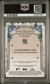 2024 Bowman Sterling Prospect Autograph Spencer Jones #PASJ PSA 10