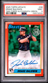 2025 Topps Update 1990 Topps Baseball Autographs Green Drake Baldwin #DB /99 PSA 9