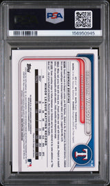 2024 Bowman Chrome Prospect Autographs Green Lava Refractors Sebastian Walcott #CPASW /99 PSA 9