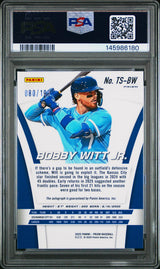 2025 Panini Prizm Throwback Signatures Pulsar Bobby Witt Jr. #TS-BW /199 PSA 10