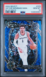 2024 Select Blue Disco Prizms Victor Wembanyama #229 /25 PSA 10