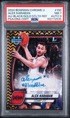 Graded 2024 Topps Bowman Chrome U Alex Karaban #100 Black Gold Stealth Autograph Rookie RC Basketball Card PSA 7 Auto 9 Mint