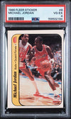 1986 FLEER STICKER #8 MICHAEL JORDAN PSA 4