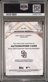 2023 Bowman Sterling Jackson Merrill #PS-JML Autograph Speckle /99 PSA 10 Auto 10