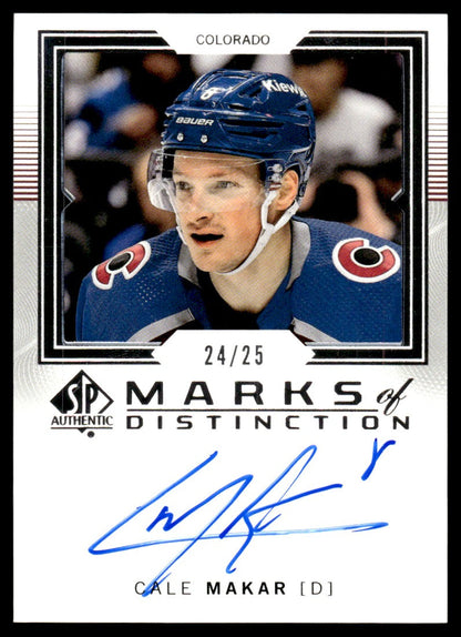 2024 Upper Deck Sp Authentic Md-Cm Cale Makar Marks Of Distinction /25 Colorado Auto