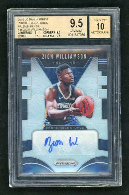2019 Panini Prizm Rookie Signatures Silver Prizm Zion Williamson #Rs-Zwl BGS 9.5 0011817966