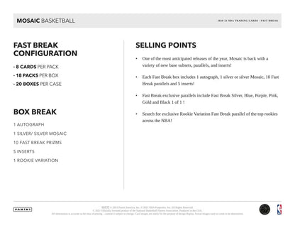 2020-21 Panini Mosaic Basketball Fast Break Box