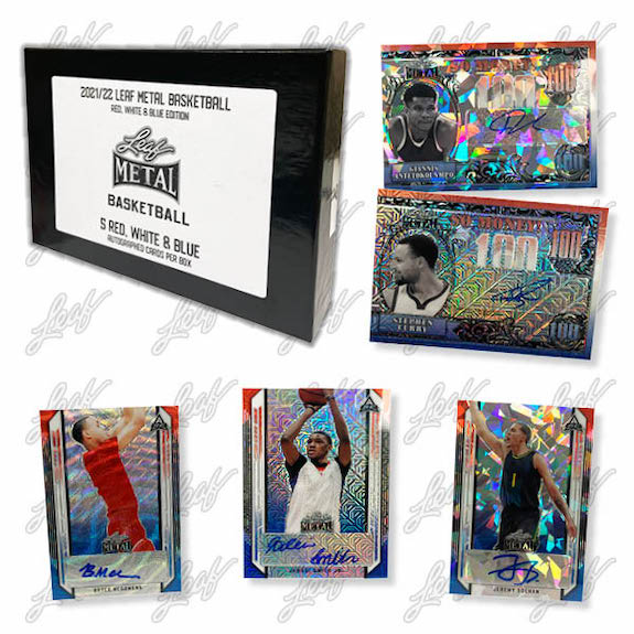 2021-22 Leaf Metal Basketball Red, White And Blue Hobby Box