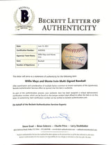 Willie Mays Monte Irvin Dual Signed Giants Baseball BAS LOA AA05926