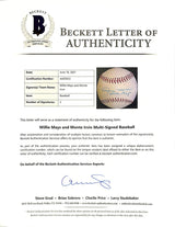 Willie Mays Monte Irvin Dual Signed Giants Baseball BAS LOA AA05933