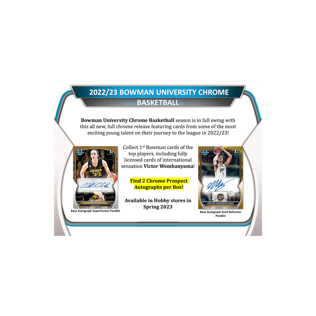 2022-23 Bowman Chrome University Basketball Hobby Box