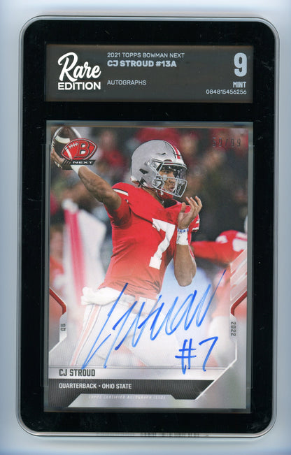 C.J. Stroud 2021 Topps Bowman Next Autographs #'D 59/99 Rare Edition 9