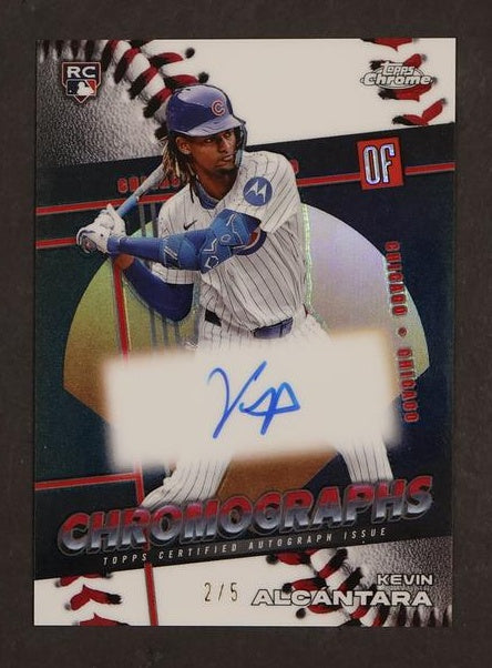 2025 Topps Chrome Kevin Alcántara Chromographs Rookie Rc /5 Auto