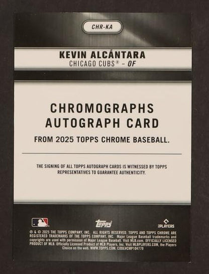 2025 Topps Chrome Kevin Alcántara Chromographs Rookie Rc /5 Auto