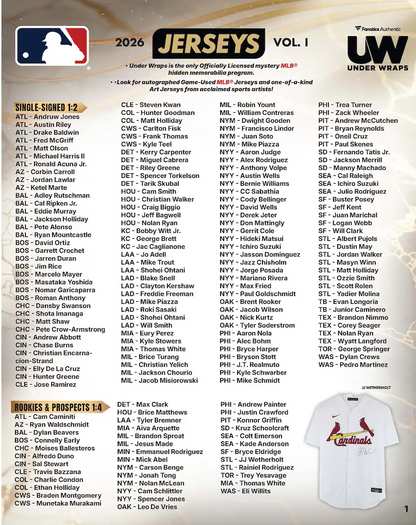 2026 Fanatics Under Wraps MLB Jersey Volume-1 (Single Mystery Box)