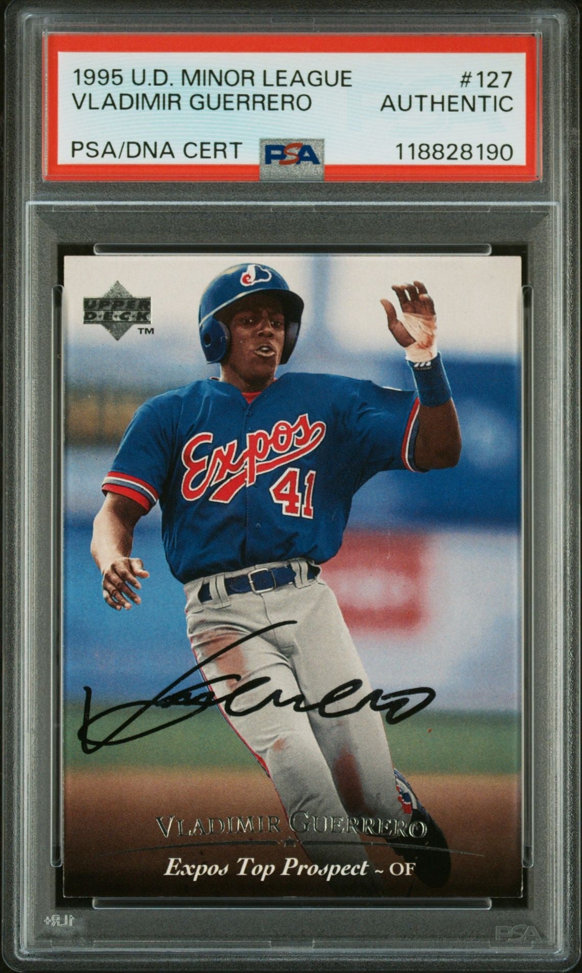 Vladimir Guerrero 1994 Upper Deck Top Prospect #127 Ip Autograph PSA Authentic