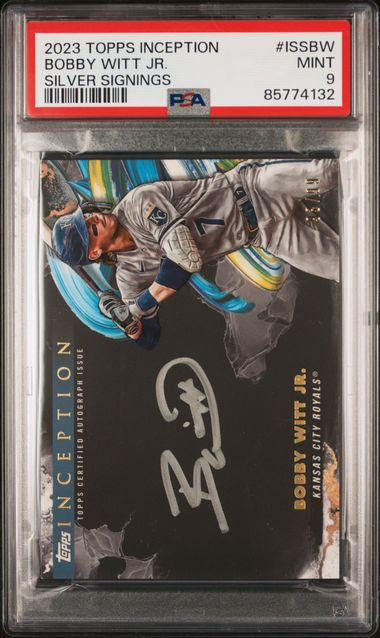 Bobby Witt Jr. 2023 Topps Inception Silver Signings Auto #'D 93/99 PSA 9