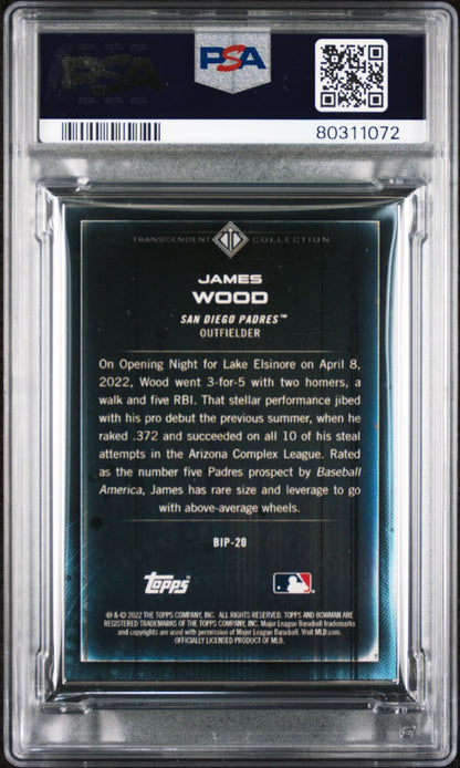 James Wood 2022 Bowman Transcendent Collection Bowman Icons /50 Hands Down PSA 10