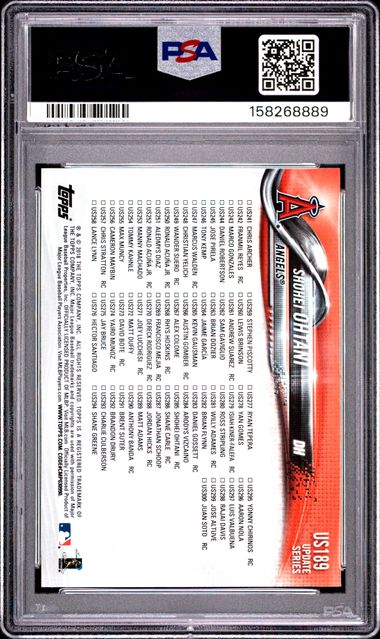 Shohei Ohtani 2018 Topps Update Rookie Card #Us189 PSA 9