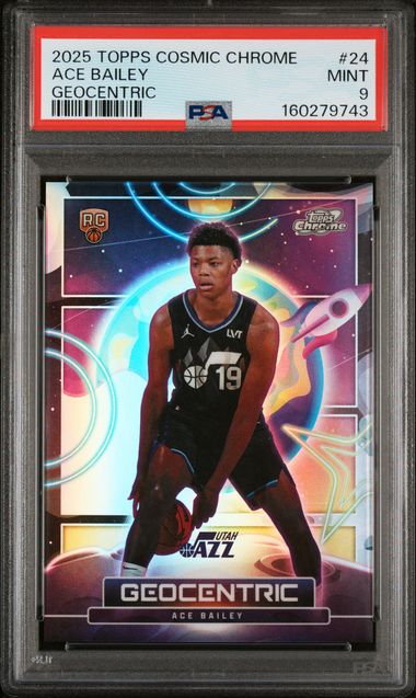 Ace Bailey 2025-26 Topps Chrome Cosmic Geocentric Ssp Rc PSA 9