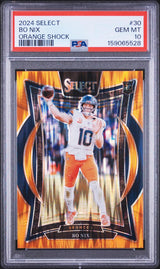 2024 Panini Select 30 Bo Nix Orange Shock PSA 10