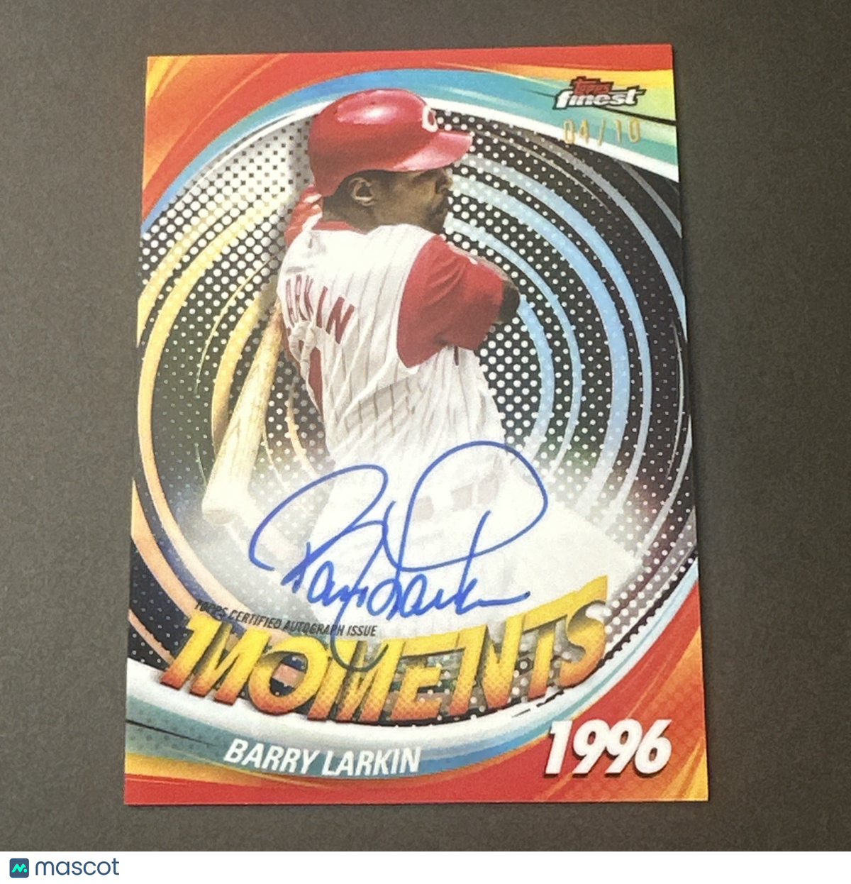 2025 Topps Finest Barry Larkin #Fma-Bl Black Refractor /10 Parallel/Variety