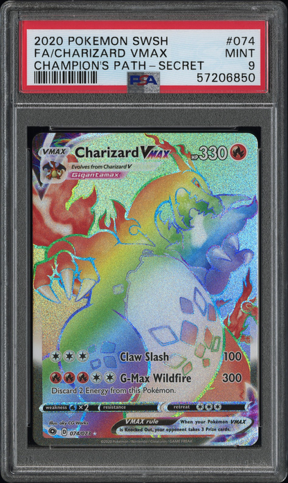 Fa/Charizard Vmax #074 Champion's Path - 2020 Pokemon Swsh - PSA 9