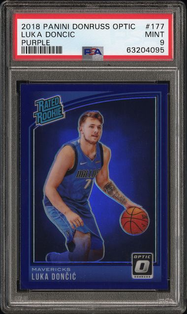 Luka Doncic 2018 Panini Donruss Optic Purple Holo Rc PSA 9