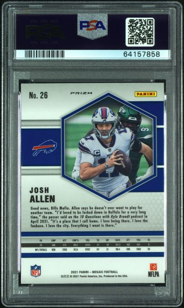 Josh Allen 2021 Mosaic Genesis Ssp PSA 10