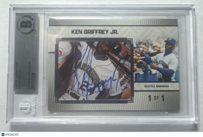 Ken Griffey Jr. Mariners Signed Large Custom Cut Auto Card #1/1 BGS Bas Beckett