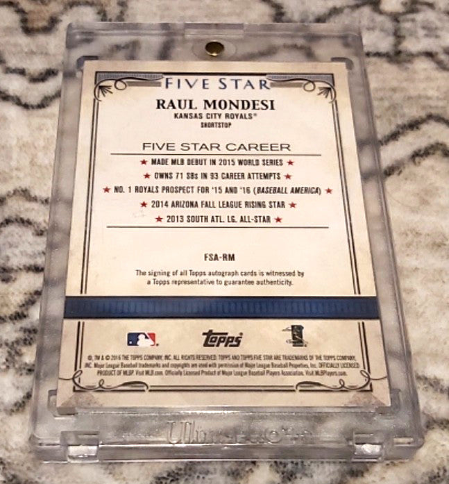 2016 Topps Five Star Raul Mondesi #Fsa-Rm Holographic Gold 1/1