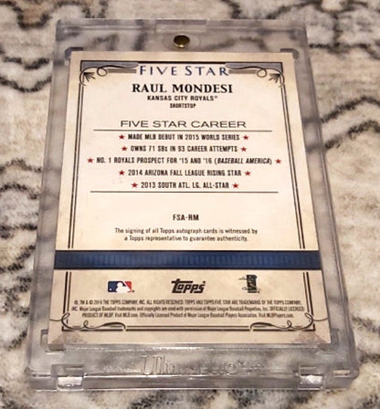 2016 Topps Five Star Raul Mondesi #Fsa-Rm Holographic Gold 1/1