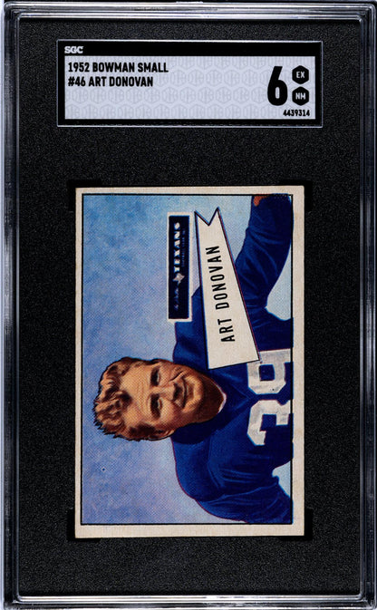 1952 Bowman Small Art Donovan #46 Rc Sgc 6