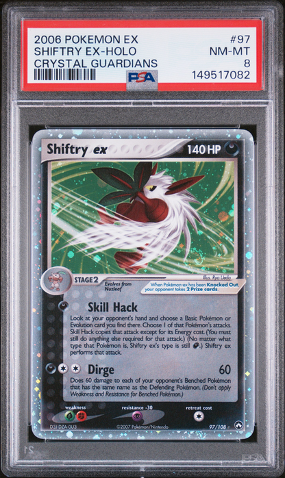 PSA 8 Shiftry Ex-Holo Crystal Guardians