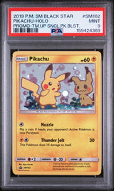 2019 POKEMON SM BLACK STAR PROMO #SM162 PIKACHU-HOLO TEAM UP SINGLE PACK BLISTERS PSA 9