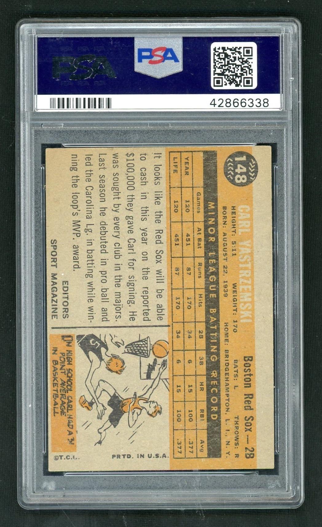 1960 Topps Rookie Star Carl Yastrzemski #148 PSA 5.5